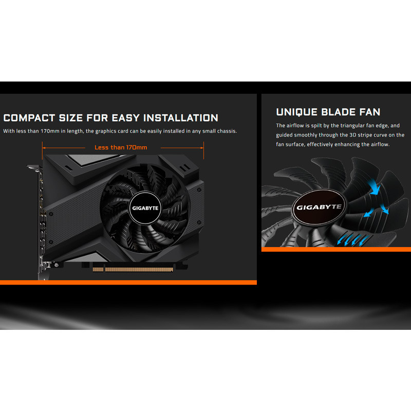 کارت گرافیک GIGABYTE GeForce GTX1650 rev.1.0 OC 4GB GDDR6 128Bit