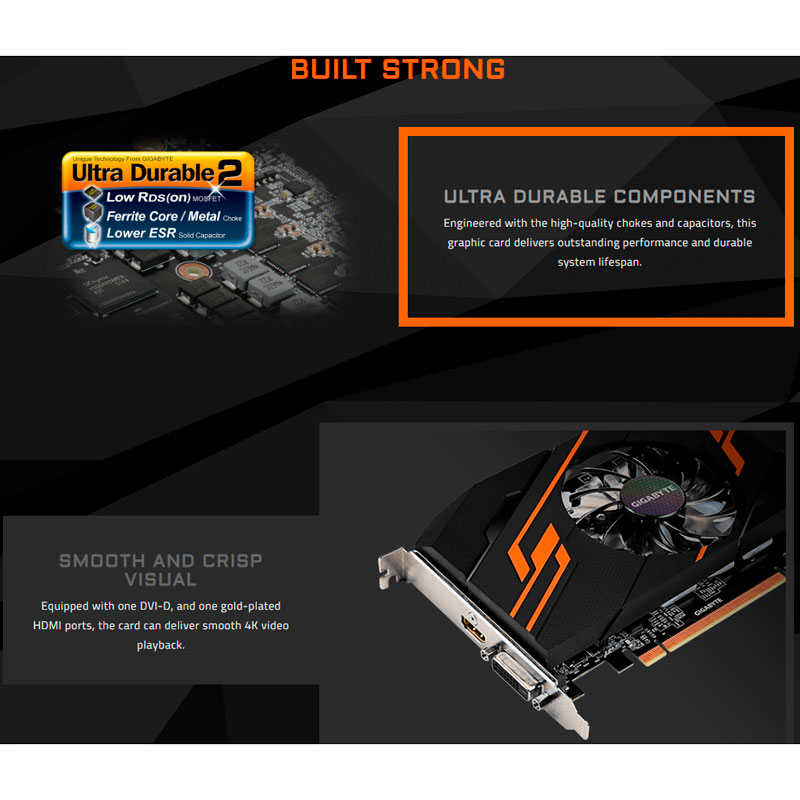 کارت گرافیک GIGABYTE GeForce GT1030 OC 2GB GDDR5 64Bit