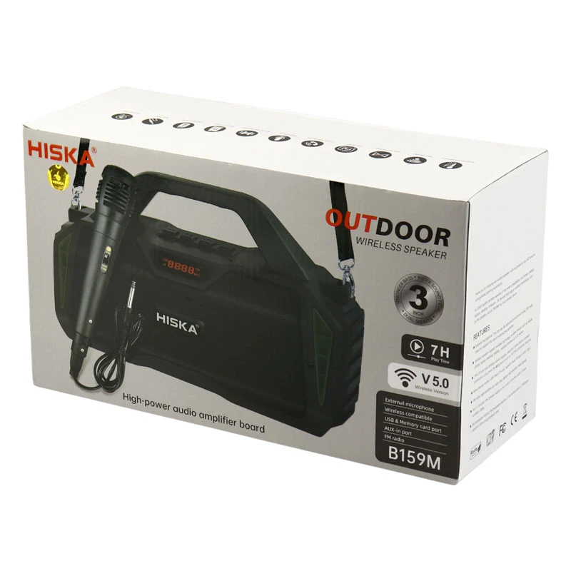 اسپیکر بلوتوثی رم و فلش خور Hiska B159M + میکروفون