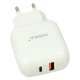 شارژر دیواری فست شارژ Hiska H-112 2Port QC3.0 3A PD 18W + کابل تایپ سی