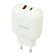 شارژر دیواری فست شارژ Hiska H-112 2Port QC3.0 3A PD 18W + کابل تایپ سی