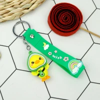 جاکلیدی سیلیکونی + بند آویز جوجه کلاه سبز سری C