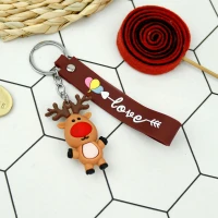 جاکلیدی سیلیکونی + بند آویز گوزن قهوه ای سری C