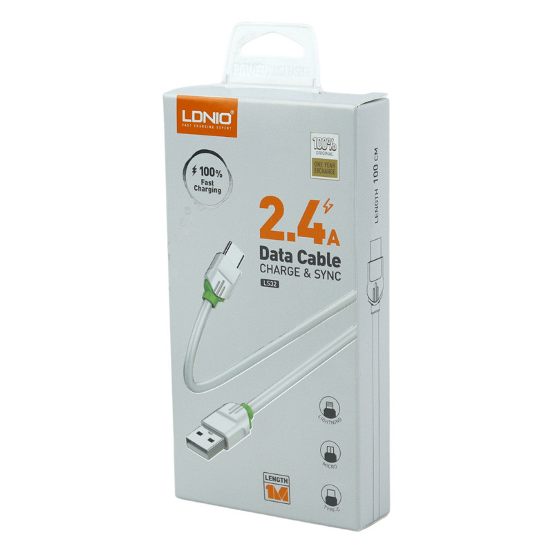 کابل میکرو یو اس بی فست شارژ Ldnio LS32 2.4A 1M