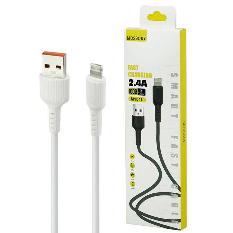 کابل آیفونی فست شارژ Mossory M101L 2.4A 1m