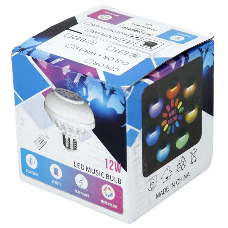 لامپ اسپیکر دار بلوتوثی 12 وات Music Bulb طرحدار پایه E27 + ریموت کنترل