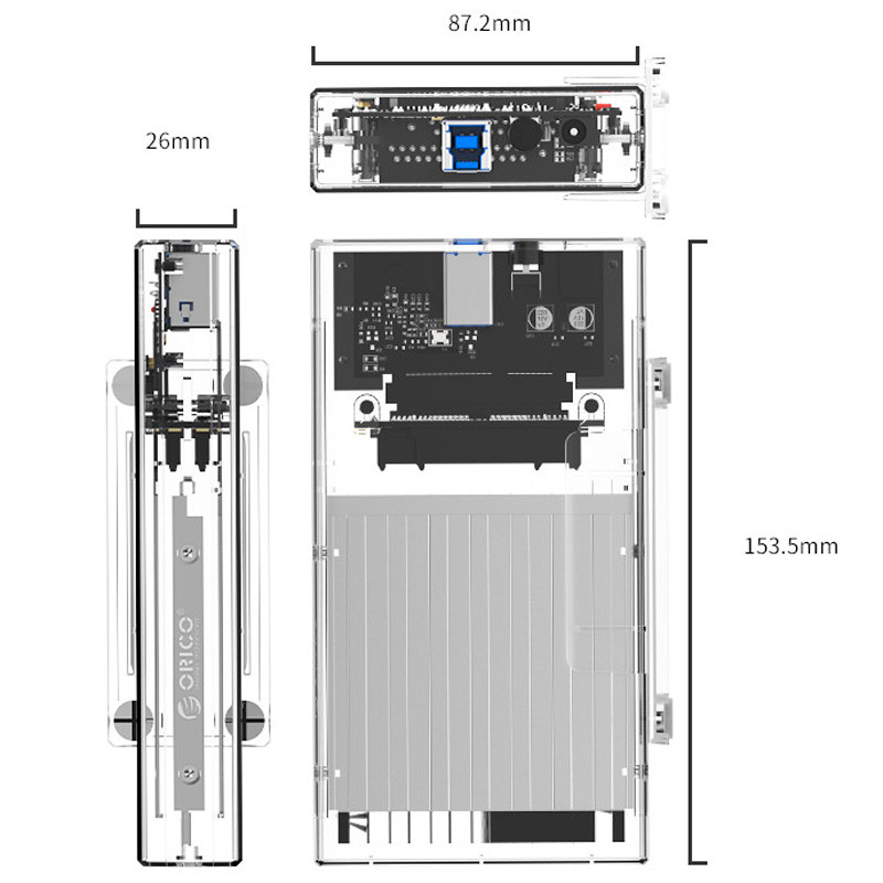 باکس هارد 2 سینی 2.5 اینچی HDD/SSD اوریکو 2259U3