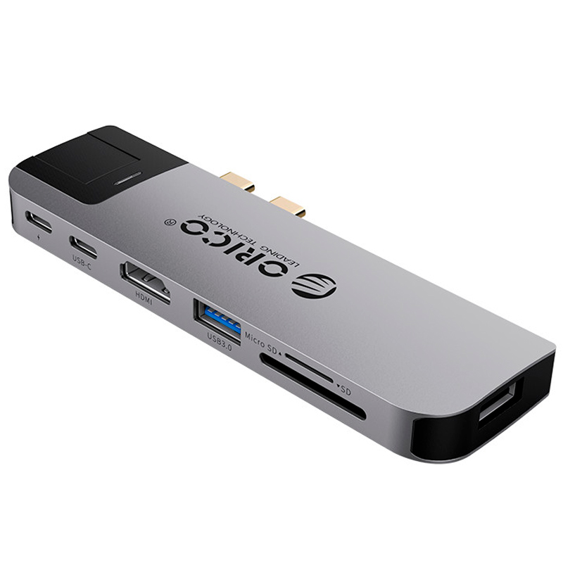 هاب و رم ریدر Orico 2CT-8HR USB 3.0/HDMI/RJ45/Type-C PD To Type-C