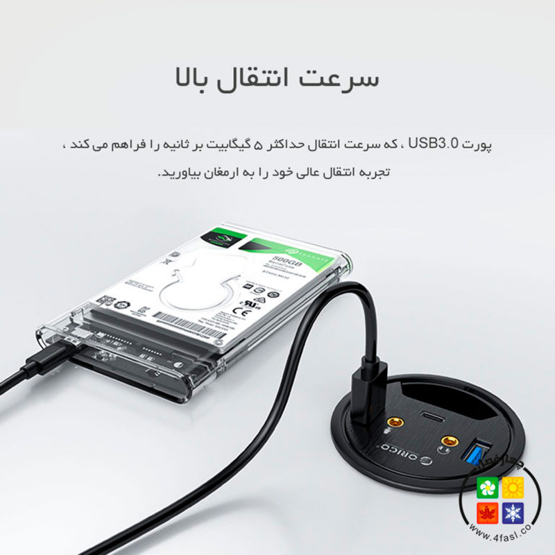 هاب 5 پورت USB3.0 اوریکو DESK-2U1C