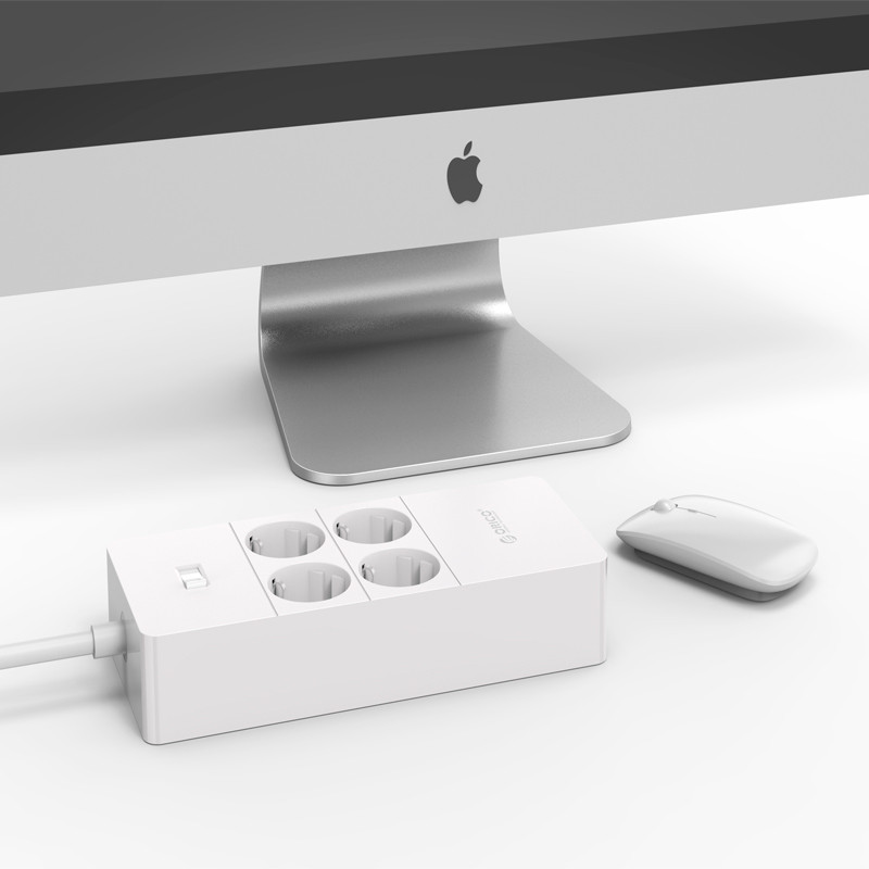 چند راهی 4 خانه برق ارت دار اوریکو با کابل 1٫5 متری Orico HPC-4A5U-V1-EU + شارژر USB