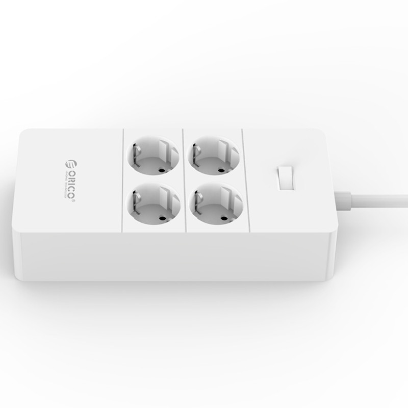 چند راهی 4 خانه برق ارت دار اوریکو با کابل 1٫5 متری Orico HPC-4A5U-V1-EU + شارژر USB