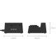 چند راهی 2 خانه ارت دار اوریکو ODC-2A5U-V1-EU با کابل 1.5 متری + شارژر USB