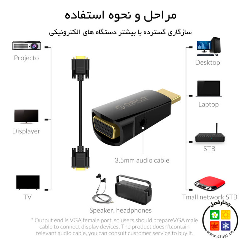 تبدیل اوریکو Orico XD-HLFV HDMI To VGA