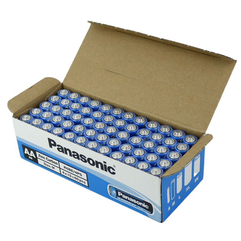 باتری چهارتایی قلمی Panasonic General Purpose R6BE/4PS AA بسته 60 عددی شرینک
