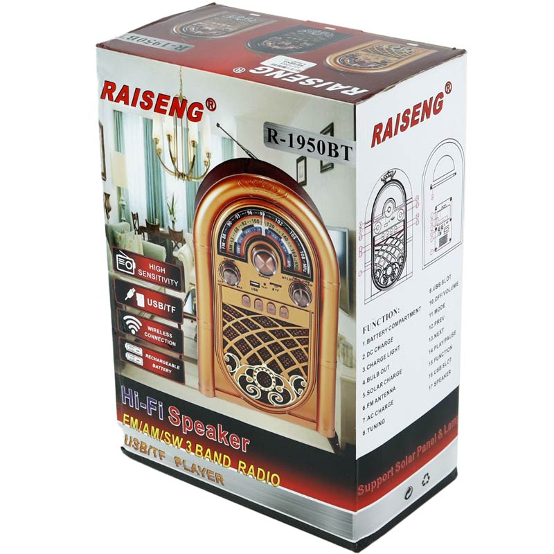 رادیو اسپیکر بلوتوثی رم و فلش خور Raiseng R-1950BT