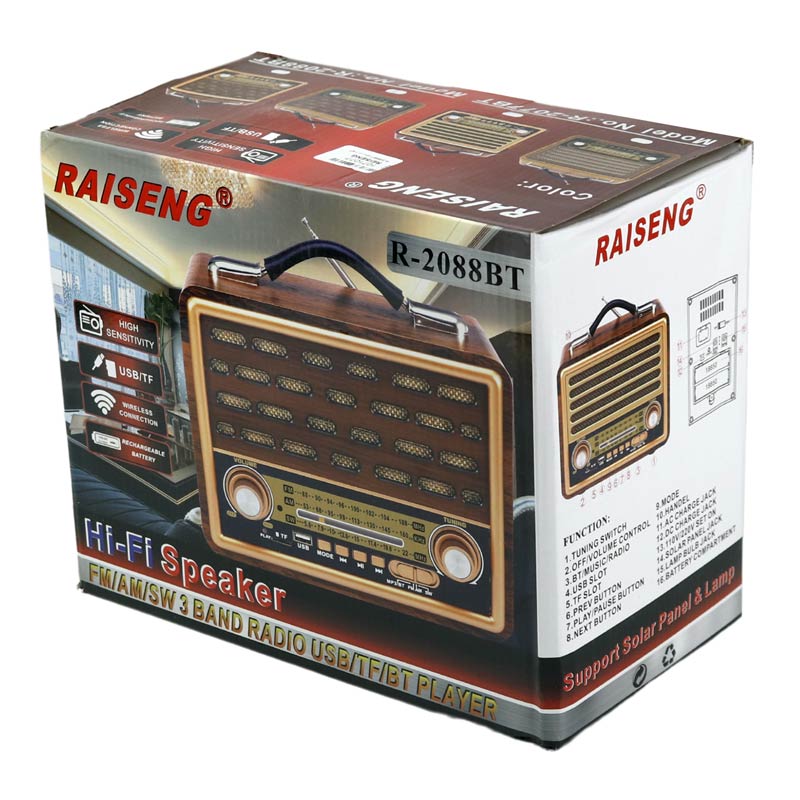 رادیو اسپیکر بلوتوثی رم و فلش خور Raiseng R-2088BT