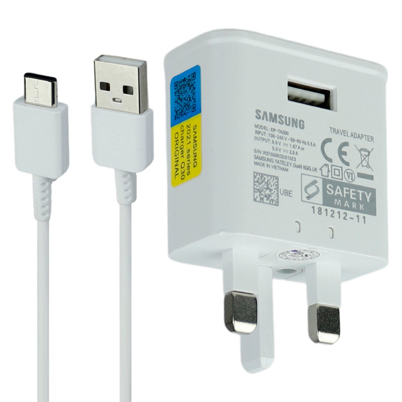 شارژر دیواری فست شارژ Samsung EP-TA200 2A QC3.0 PD 18W + کابل تایپ سی