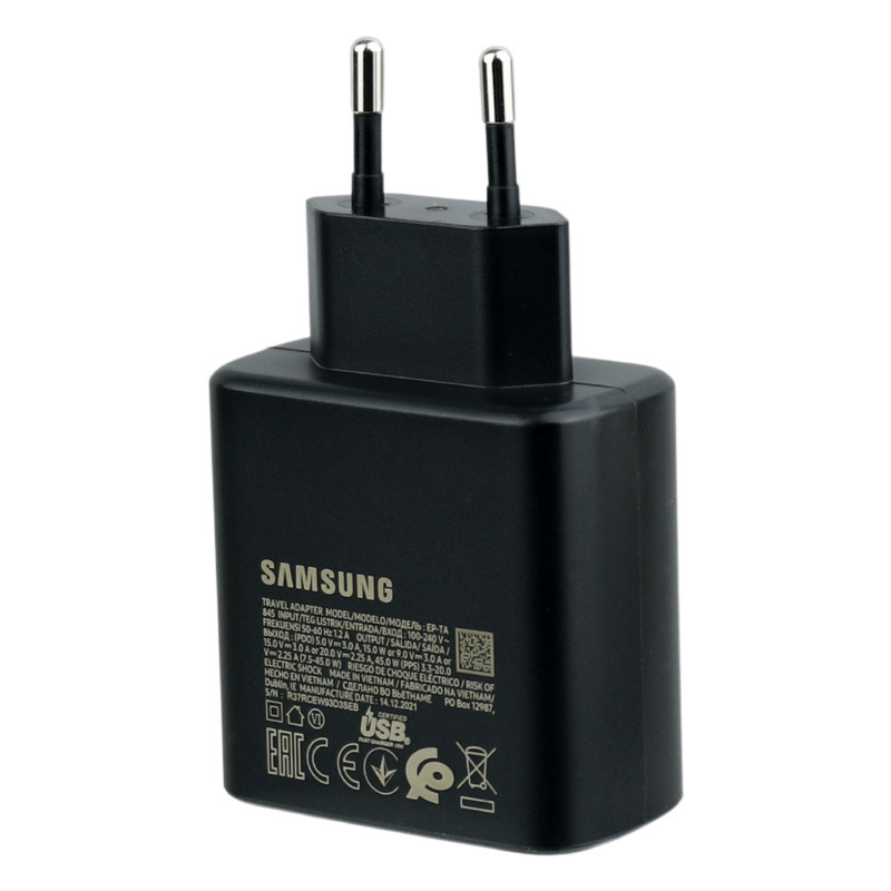 شارژر دیواری فست شارژ Samsung EP-TA845 3A PD 45W Type-C + کابل تبدیل تایپ سی