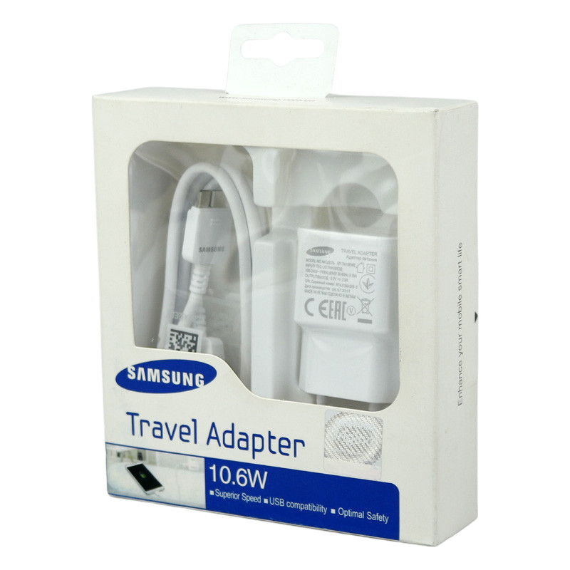 شارژر دیواری فست شارژ Samsung Galaxy USB 3 2A 10.6W + کابل شارژ