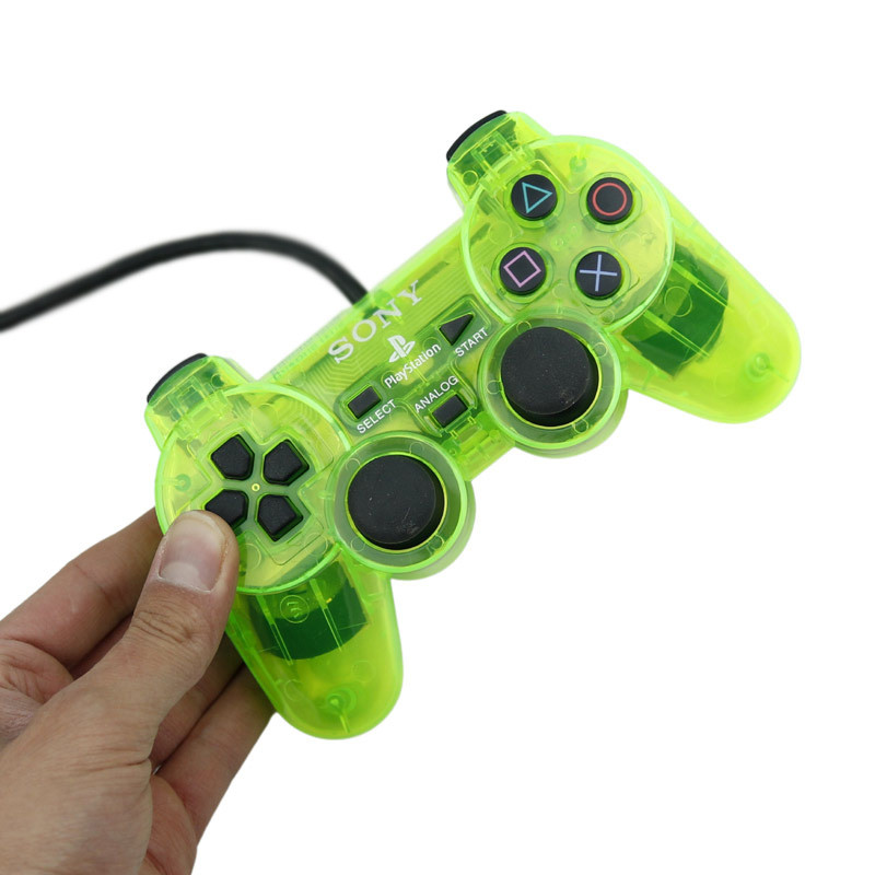 دسته بازی تک شوکدار Sony PS2 شیشه ای سبز شرینک