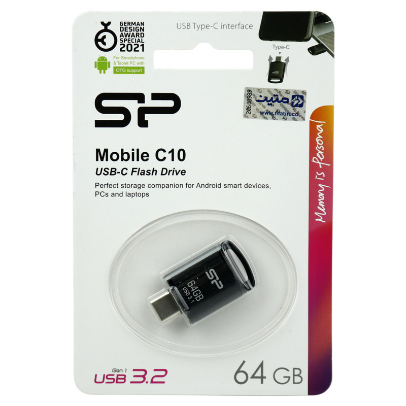 فلش 64 گیگ سیلیکون پاور Silicon Power Mobile C10 OTG Type-C