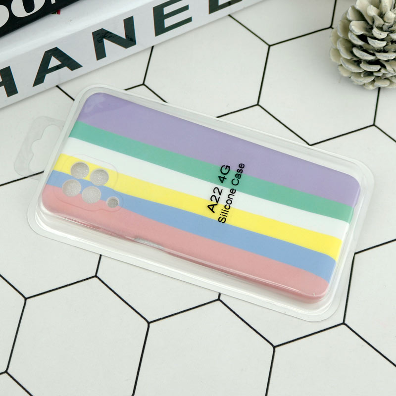 قاب محافظ لنزدار سیلیکونی رنگین کمانی Highcopy سامسونگ A22 4G