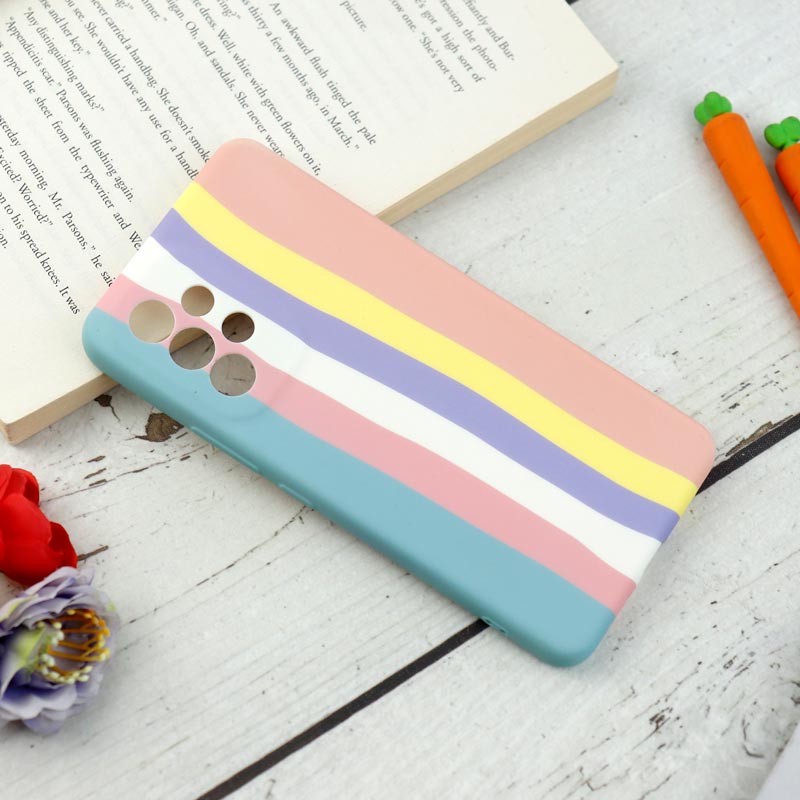 قاب محافظ لنزدار سیلیکونی رنگین کمانی Highcopy سامسونگ A53 5G