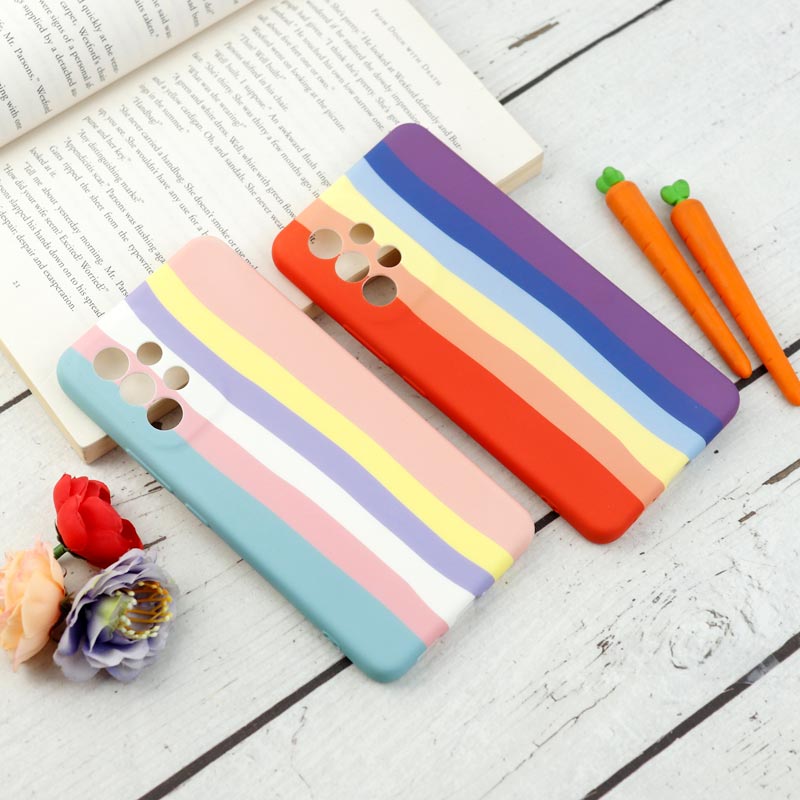 قاب محافظ لنزدار سیلیکونی رنگین کمانی Highcopy سامسونگ A53 5G