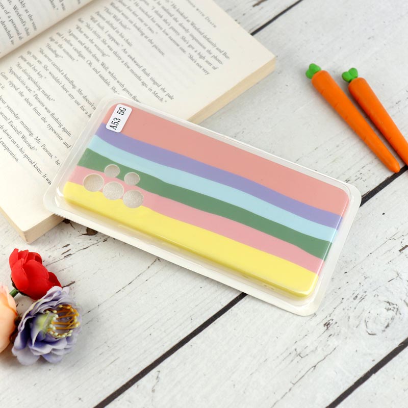 قاب محافظ لنزدار سیلیکونی رنگین کمانی Highcopy سامسونگ A53 5G