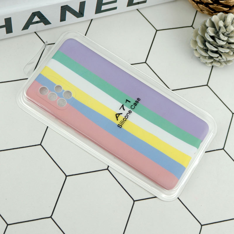 قاب محافظ لنزدار سیلیکونی رنگین کمانی Highcopy سامسونگ A71