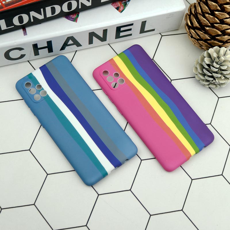 قاب محافظ لنزدار سیلیکونی رنگین کمانی Highcopy سامسونگ A71