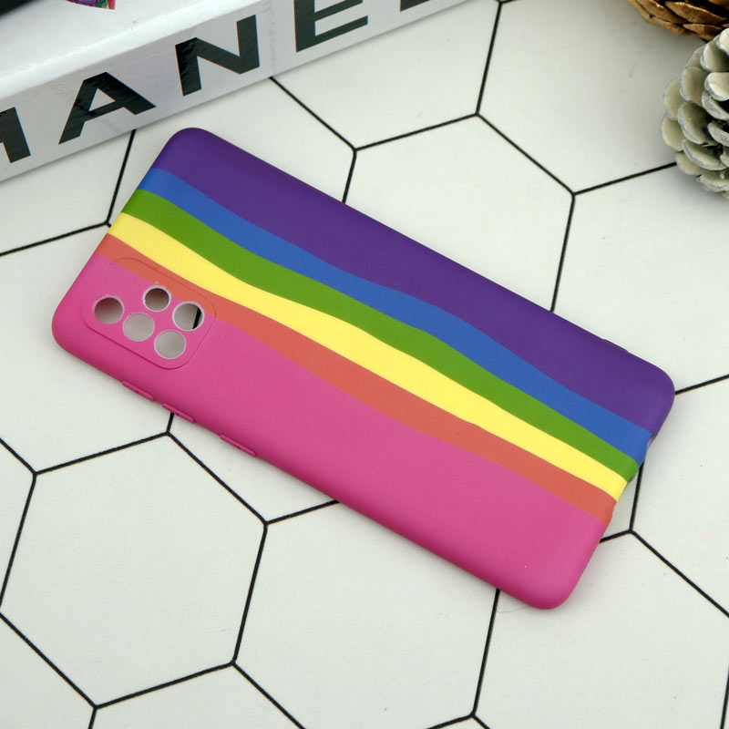 قاب محافظ لنزدار سیلیکونی رنگین کمانی Highcopy سامسونگ A71