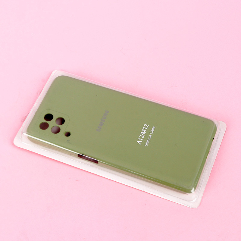 قاب سیلیکونی اصلی زیربسته سامسونگ Galaxy A12 / M12 محافظ لنزدار