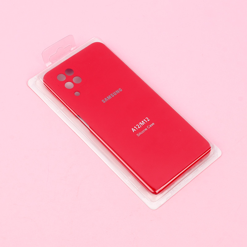 قاب سیلیکونی اصلی زیربسته سامسونگ Galaxy A12 / M12 محافظ لنزدار