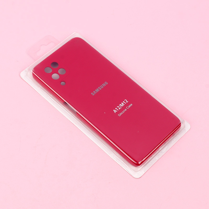 قاب سیلیکونی اصلی زیربسته سامسونگ Galaxy A12 / M12 محافظ لنزدار