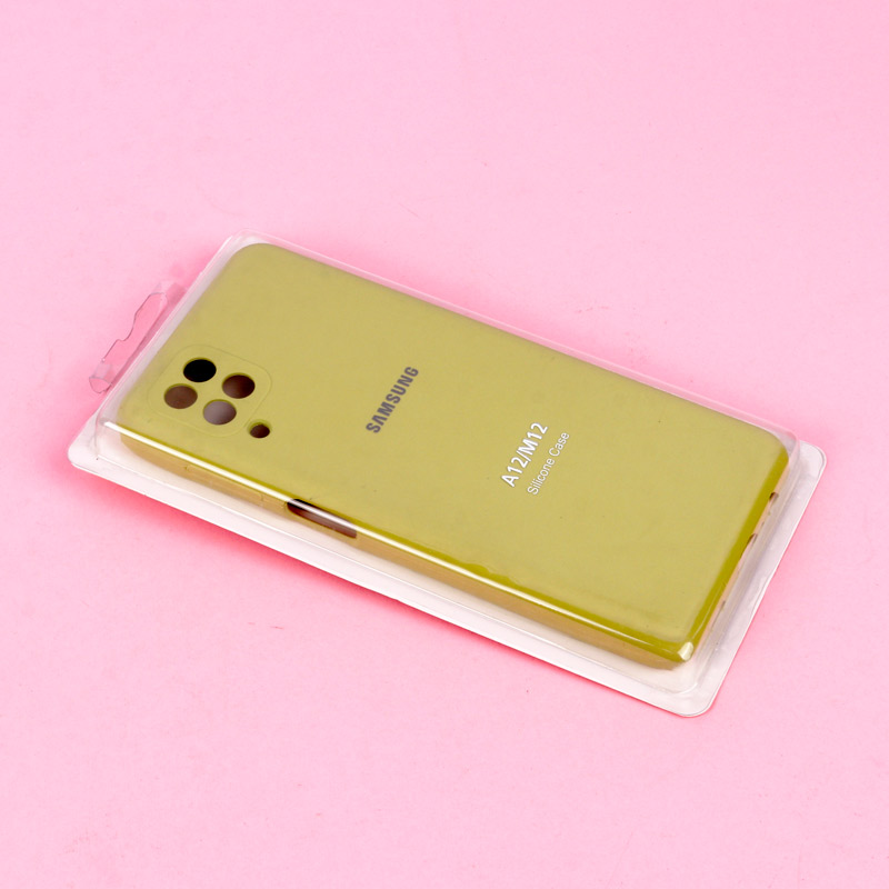 قاب سیلیکونی اصلی زیربسته سامسونگ Galaxy A12 / M12 محافظ لنزدار