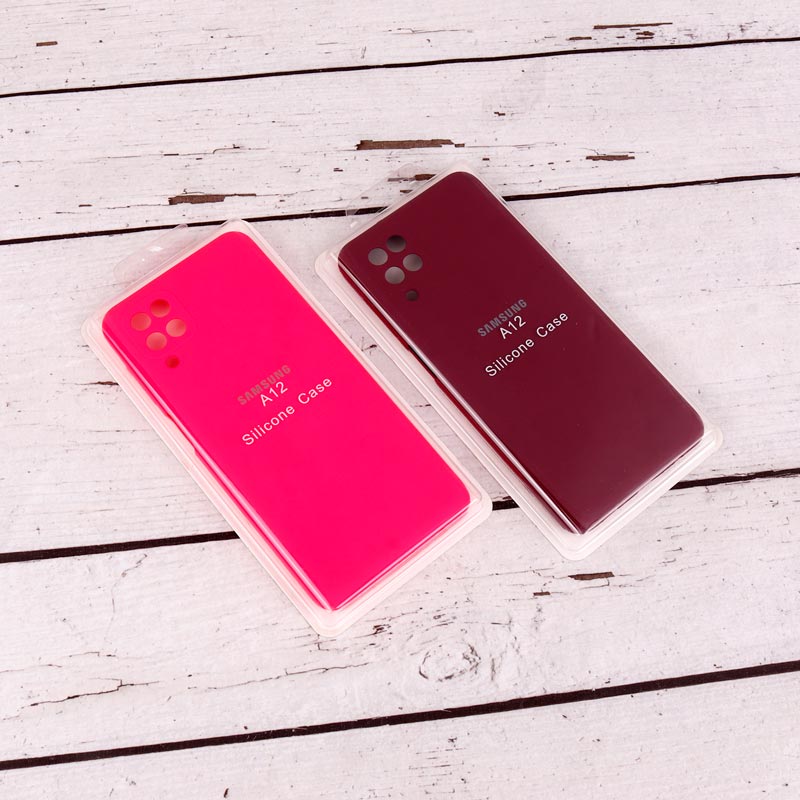 قاب سیلیکونی اصلی زیربسته سامسونگ Galaxy A12 / M12 محافظ لنزدار