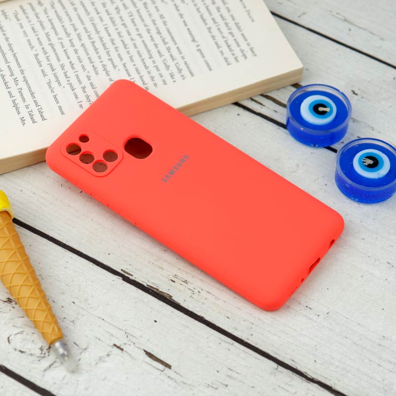 قاب سیلیکونی اصلی زیربسته سامسونگ Galaxy A21s محافظ لنزدار