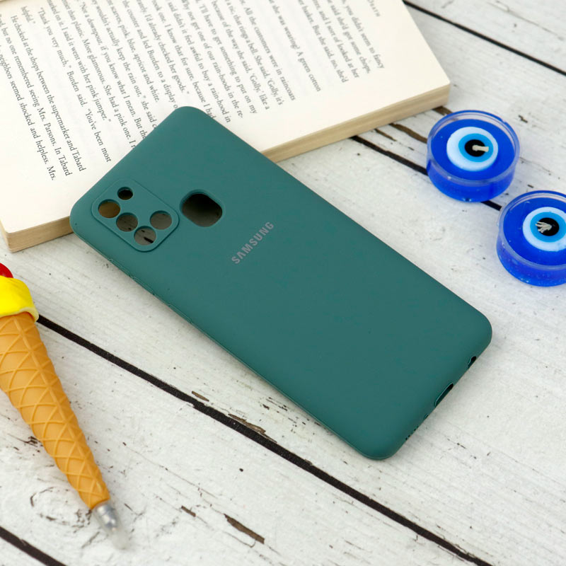 قاب سیلیکونی اصلی زیربسته سامسونگ Galaxy A21s محافظ لنزدار
