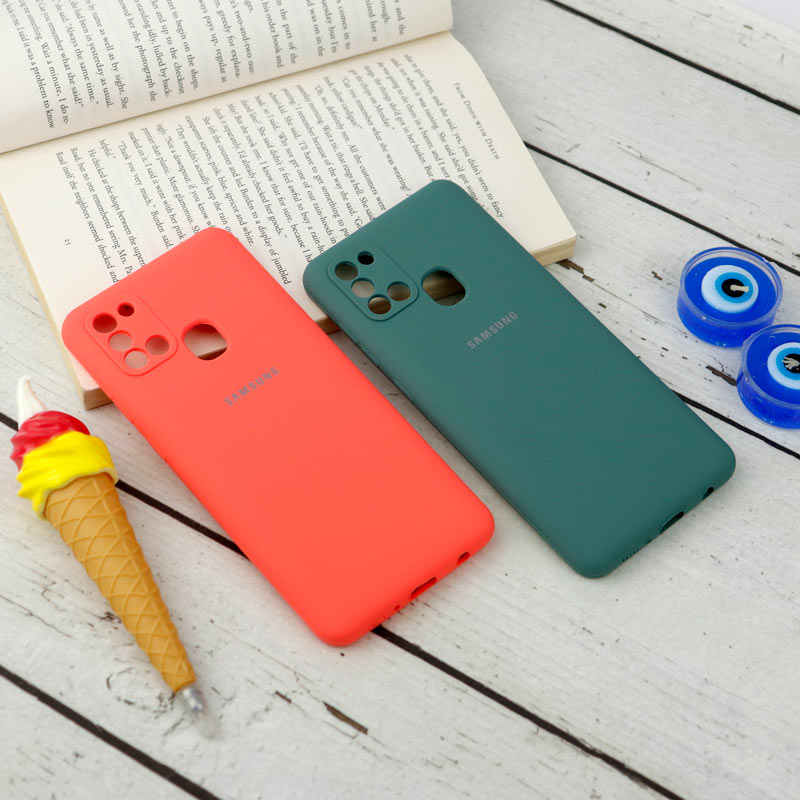 قاب سیلیکونی اصلی زیربسته سامسونگ Galaxy A21s محافظ لنزدار