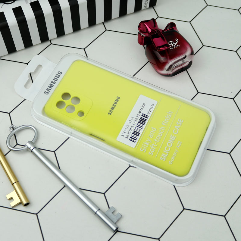 قاب سیلیکونی اصلی زیربسته سامسونگ Galaxy A22 4G محافظ لنزدار
