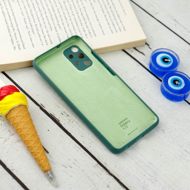قاب سیلیکونی اصلی زیربسته سامسونگ Galaxy A32 4G محافظ لنزدار