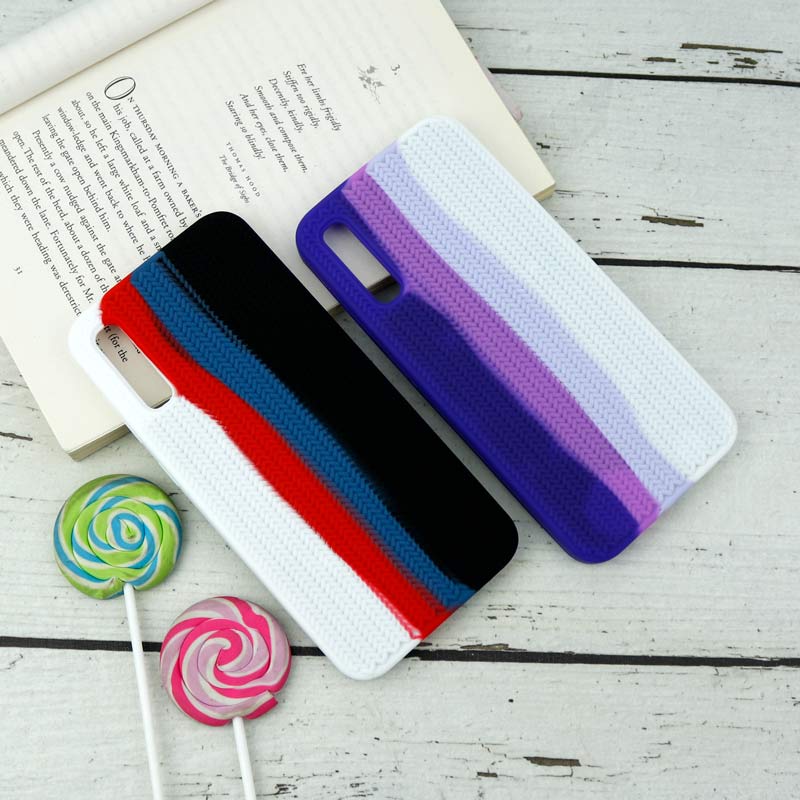 قاب سیلیکونی اورجینال رنگین کمانی طرح بافت Samsung Galaxy A50