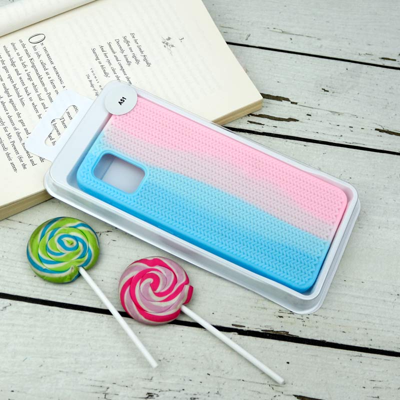 قاب سیلیکونی اورجینال رنگین کمانی طرح بافت Samsung Galaxy A51