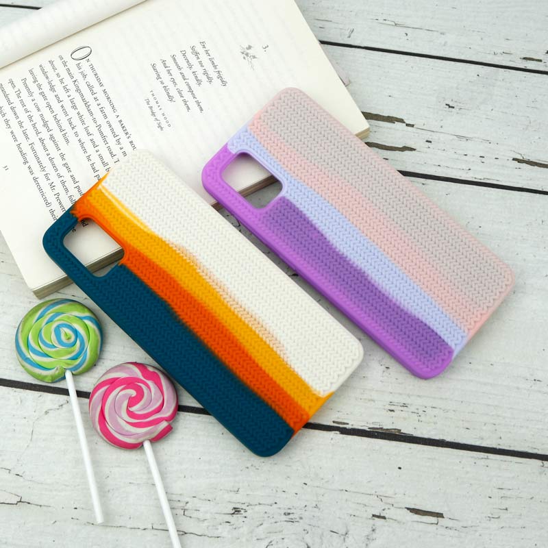 قاب سیلیکونی اورجینال رنگین کمانی طرح بافت Samsung Galaxy A51