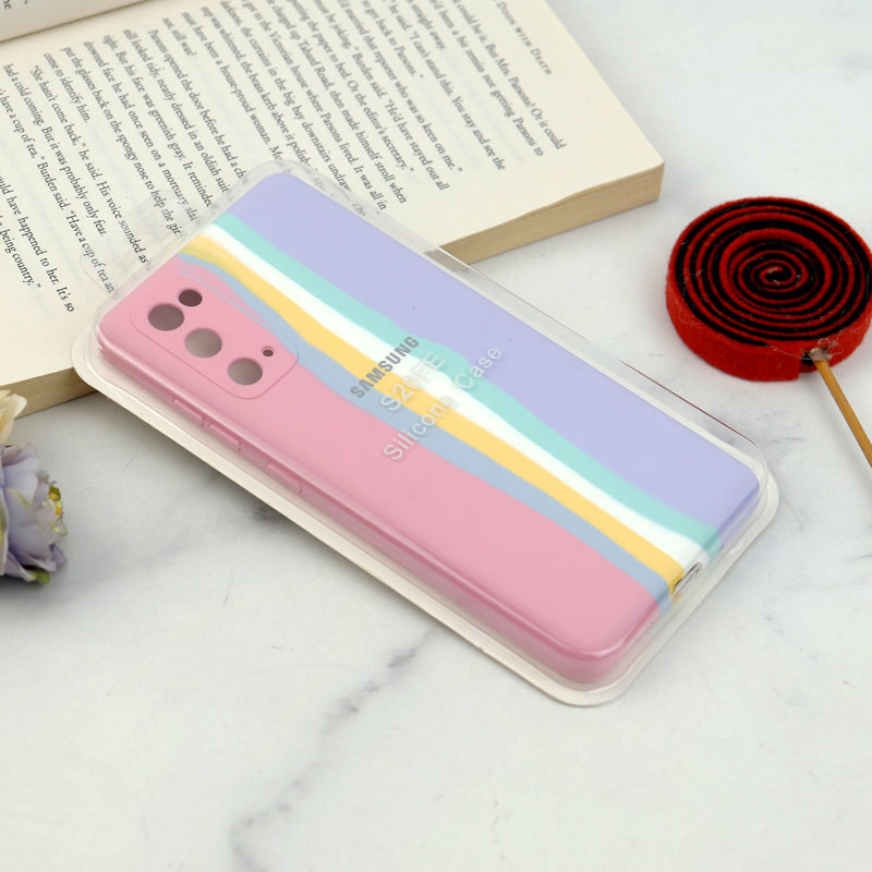 قاب محافظ لنزدار سیلیکونی اورجینال رنگین کمانی Samsung Galaxy S20 FE