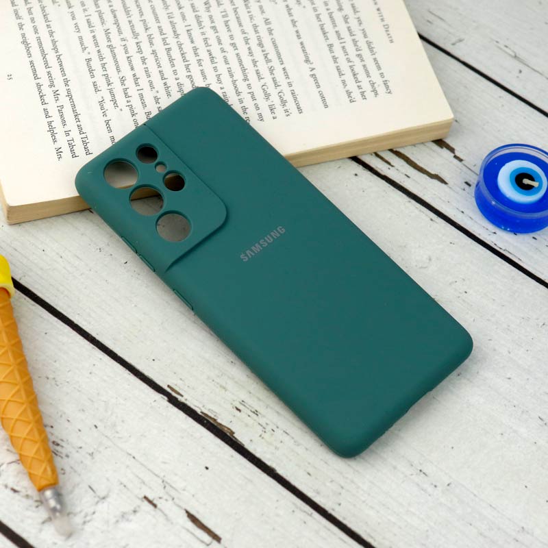 قاب سیلیکونی اصلی زیربسته سامسونگ Galaxy S21 Ultra محافظ لنزدار