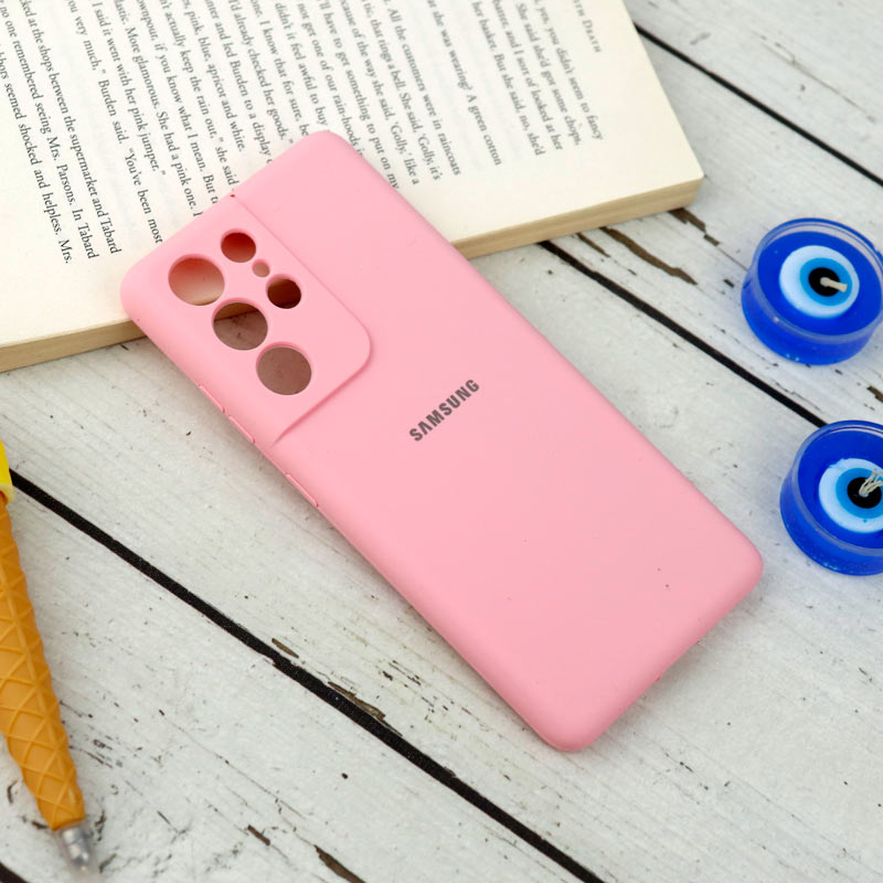 قاب سیلیکونی اصلی زیربسته سامسونگ Galaxy S21 Ultra محافظ لنزدار