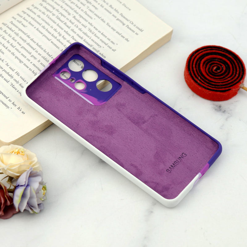 قاب محافظ لنزدار سیلیکونی اورجینال رنگین کمانی Samsung Galaxy S21 Ultra