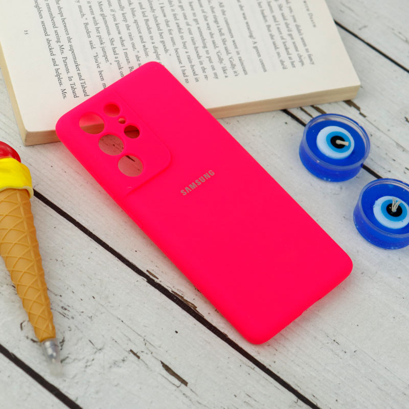 قاب سیلیکونی اصلی زیربسته سامسونگ Galaxy S21 Ultra محافظ لنزدار